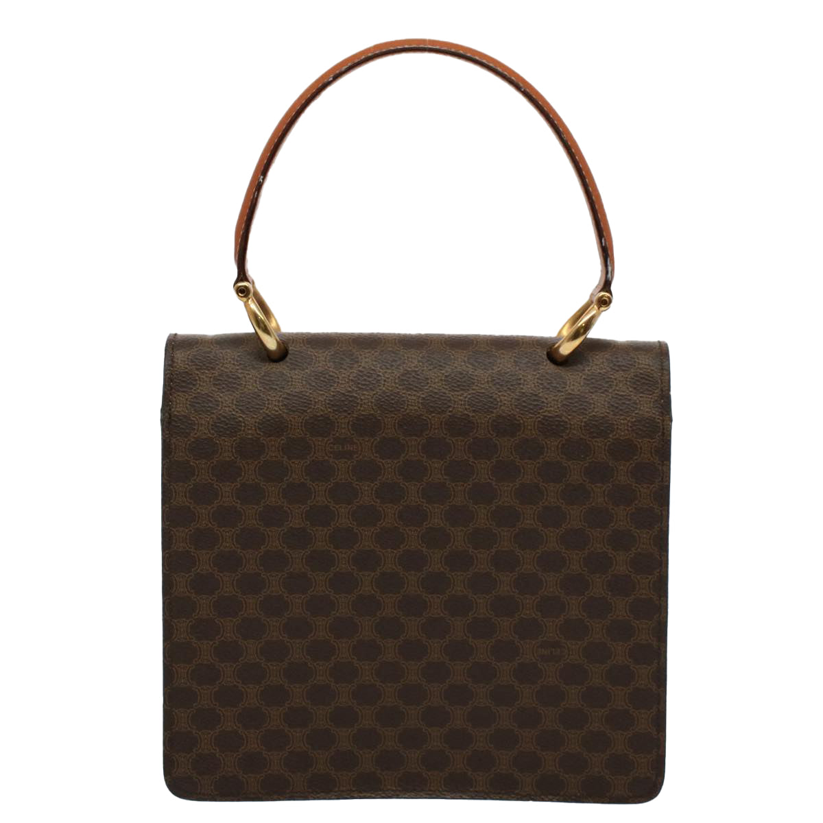 Luxury CELINE Macadam Canvas Hand Bag PVC Leather Brown ep2213
