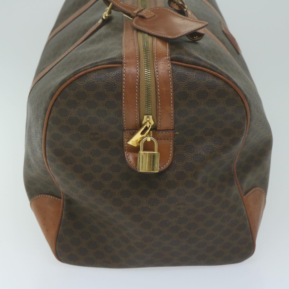 Luxury CELINE Macadam Canvas Boston Bag PVC Brown ep2996