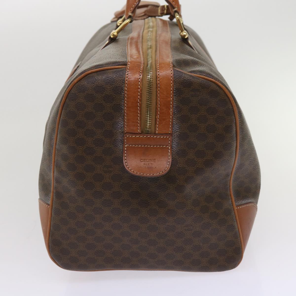 Luxury CELINE Macadam Canvas Boston Bag PVC Brown ep2997