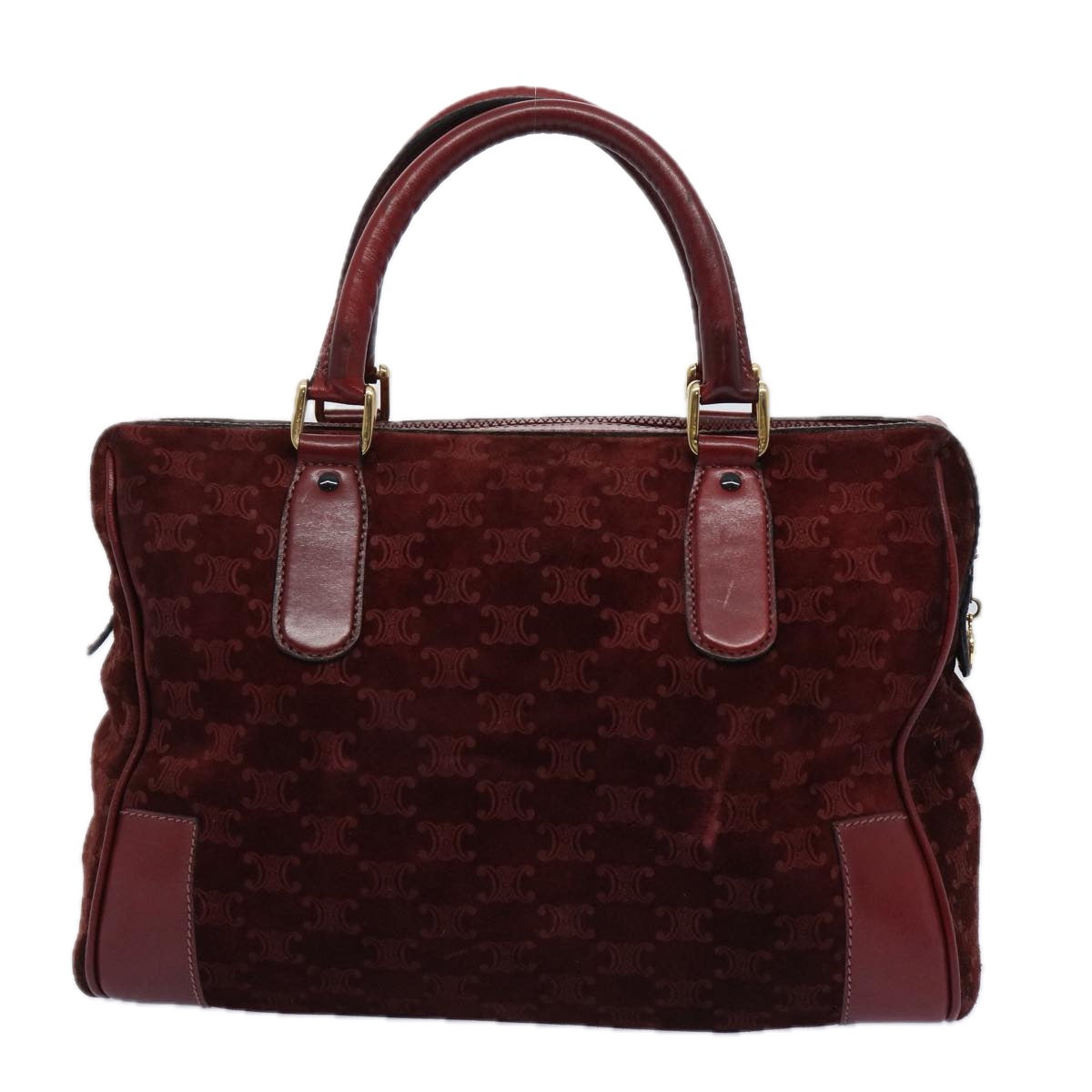 Luxury CELINE Macadam Canvas Boston Bag Red ep3035