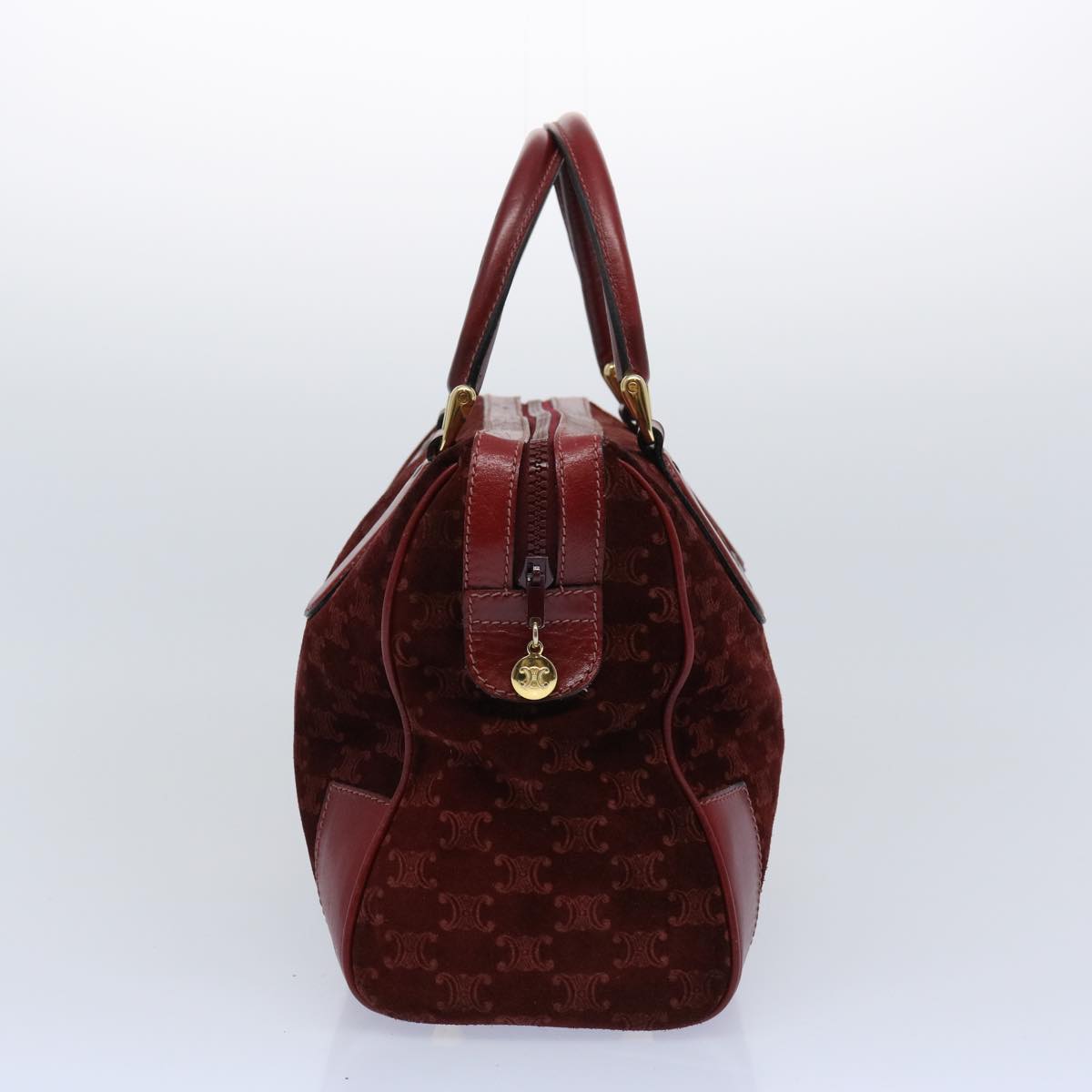 Luxury CELINE Macadam Canvas Boston Bag Red ep3035
