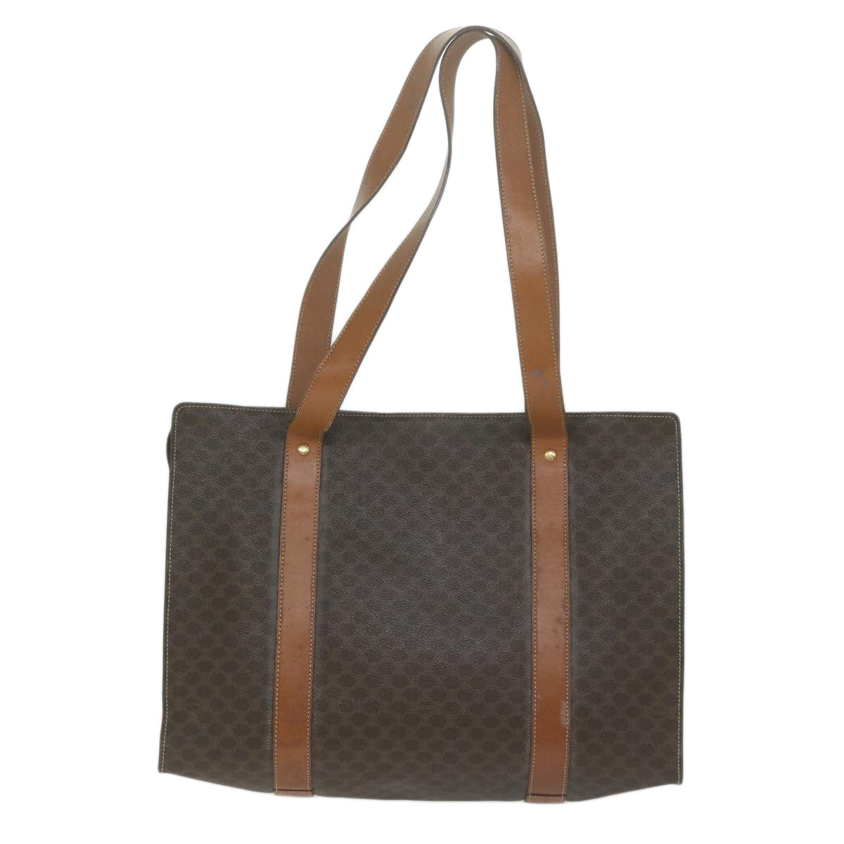 Luxury CELINE Macadam Canvas Shoulder Bag PVC Leather Brown ep3178