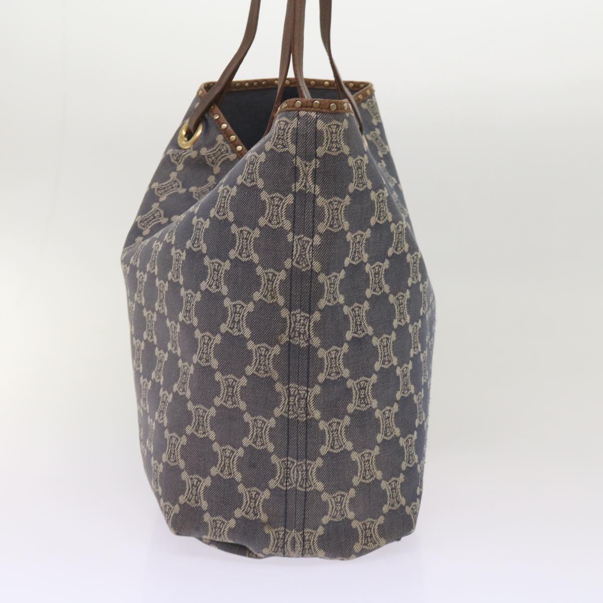 Luxury CELINE Paris Macadam Canvas Tote Bag Blue ep3301