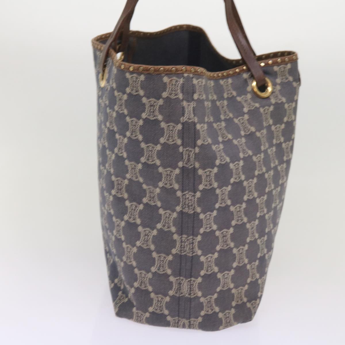 Luxury CELINE Paris Macadam Canvas Tote Bag Blue ep3301