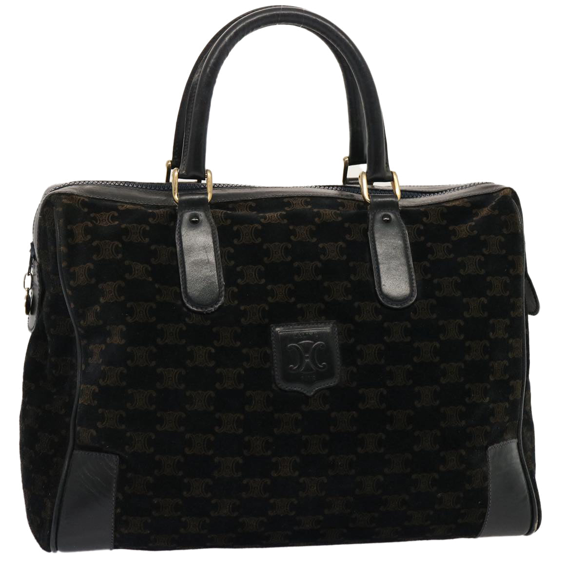 Luxury CELINE Macadam Canvas Boston Bag Black ep4156