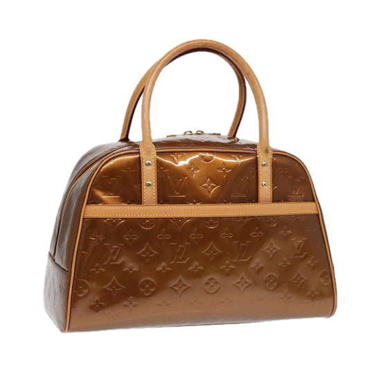 LOUIS VUITTON Vernis Tompkins Square Hand Bag Bronze M91103 LV Auth ep5513