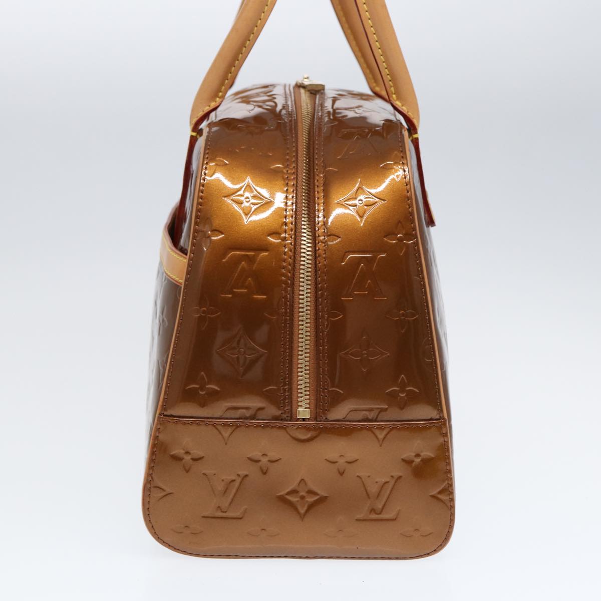 LOUIS VUITTON Vernis Tompkins Square Hand Bag Bronze M91103 LV Auth ep5513