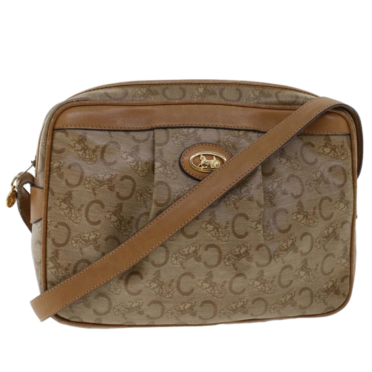 Luxury CELINE C Macadam Canvas Shoulder Bag Beige ep906