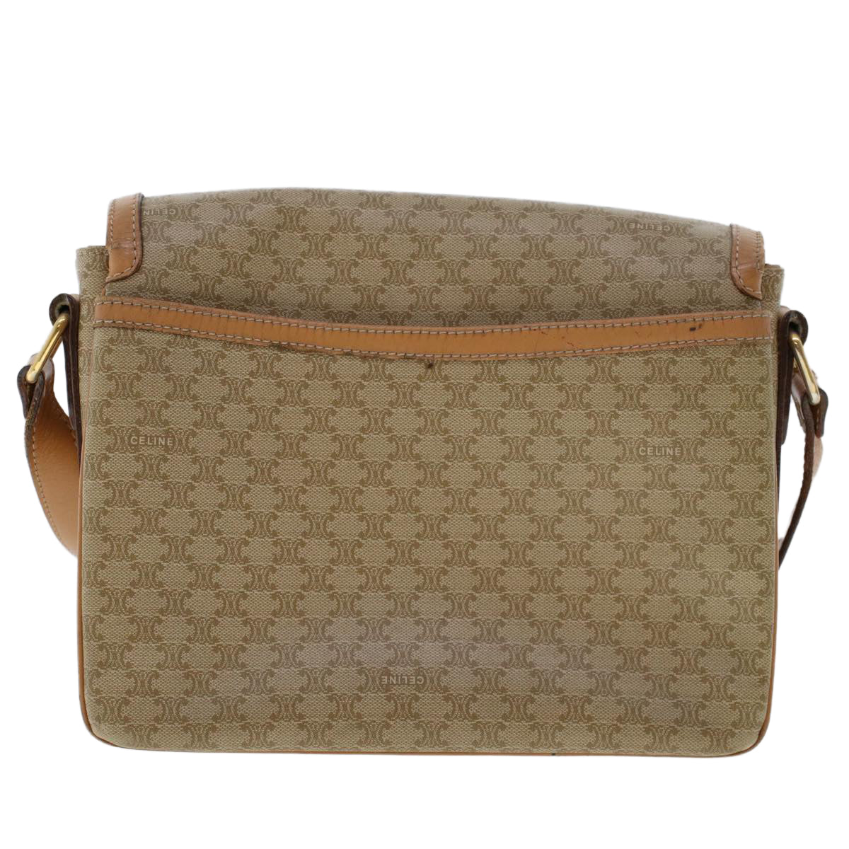 Luxury CELINE Macadam Canvas Shoulder Bag Beige ep907