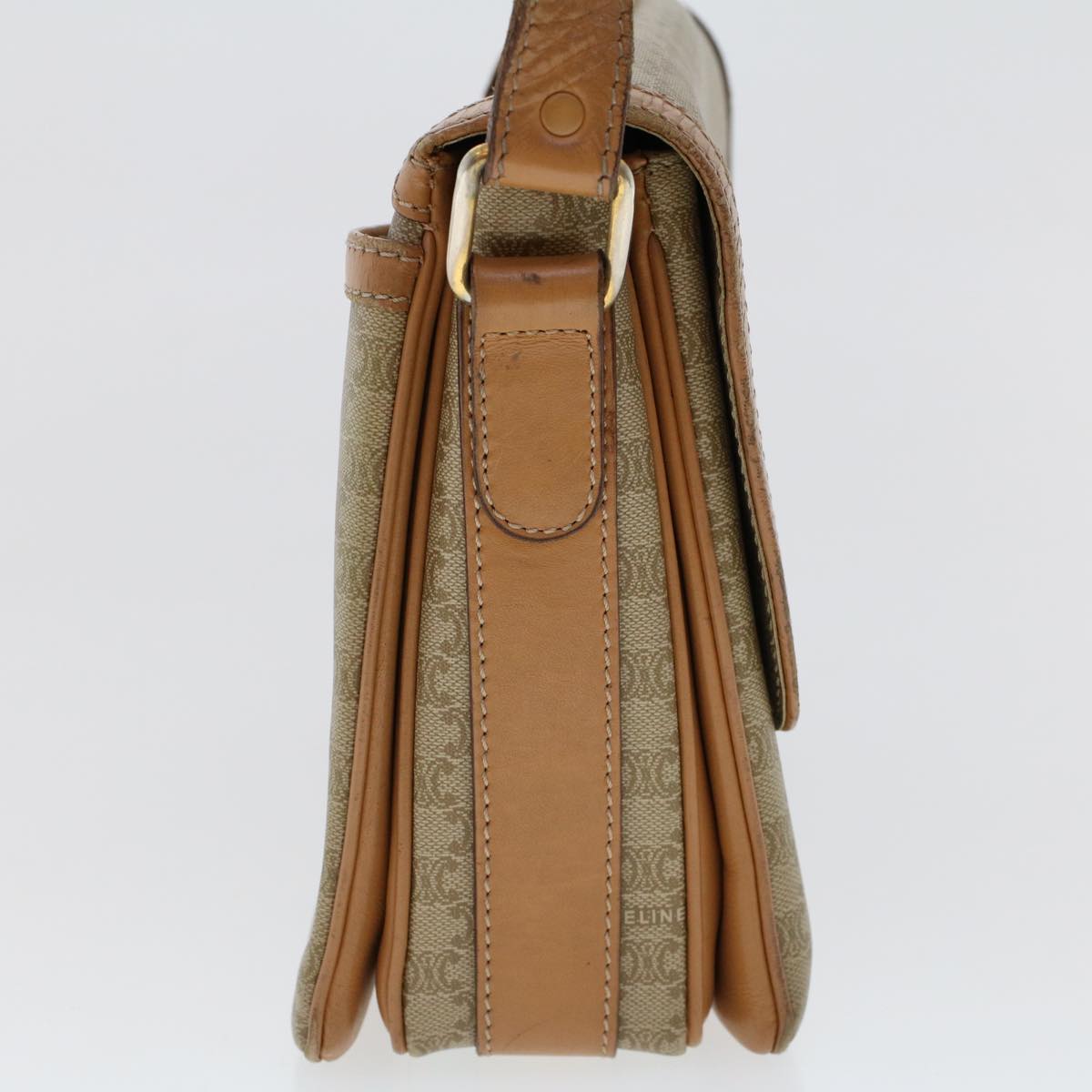 Luxury CELINE Macadam Canvas Shoulder Bag Beige ep907