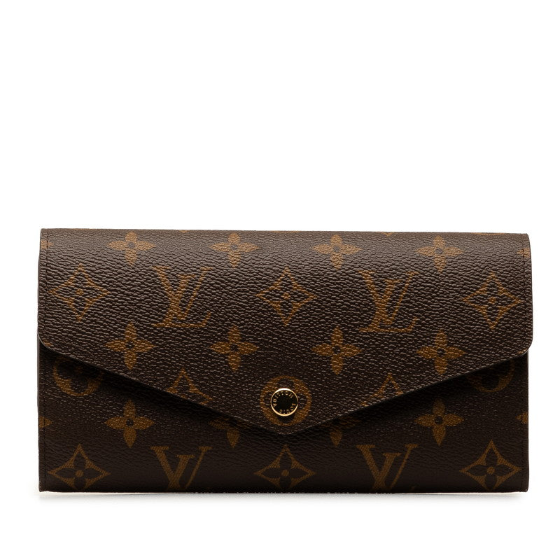 Louis Vuitton Monogram Portefolio Sarah Long Wallet M60531 Brown PVC Leather Louis Vuitton