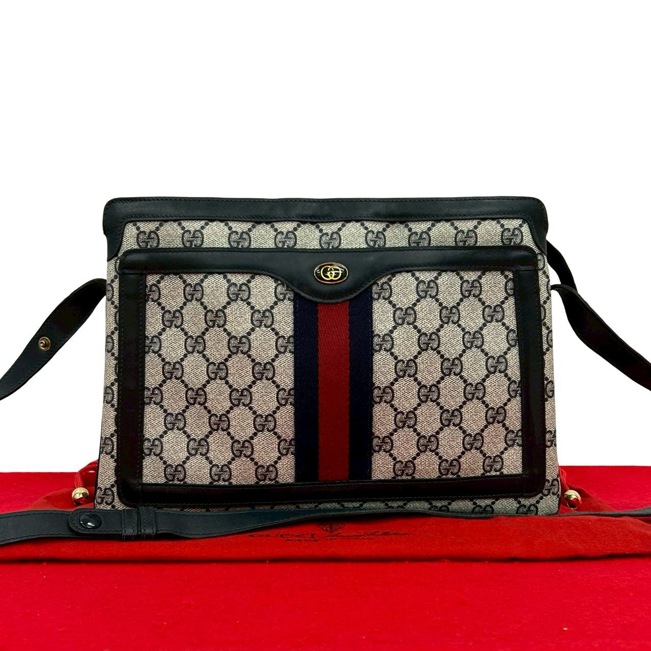 Gucci GG Logo PVC Leather Shoulder Bag