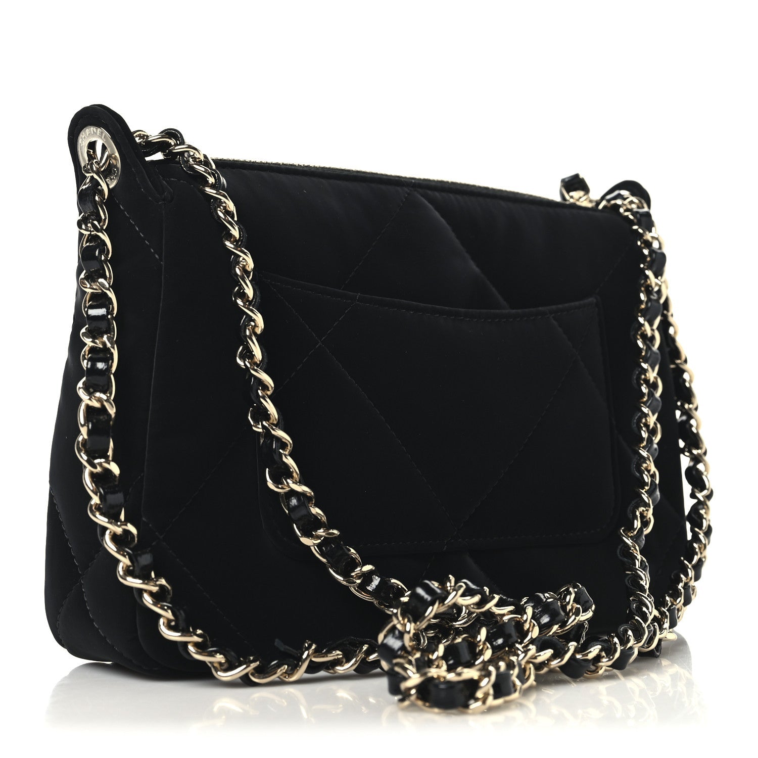 Chanel Velvet Effect Nylon Shiny Crumpled Clutch Bag - Rovelle Bags