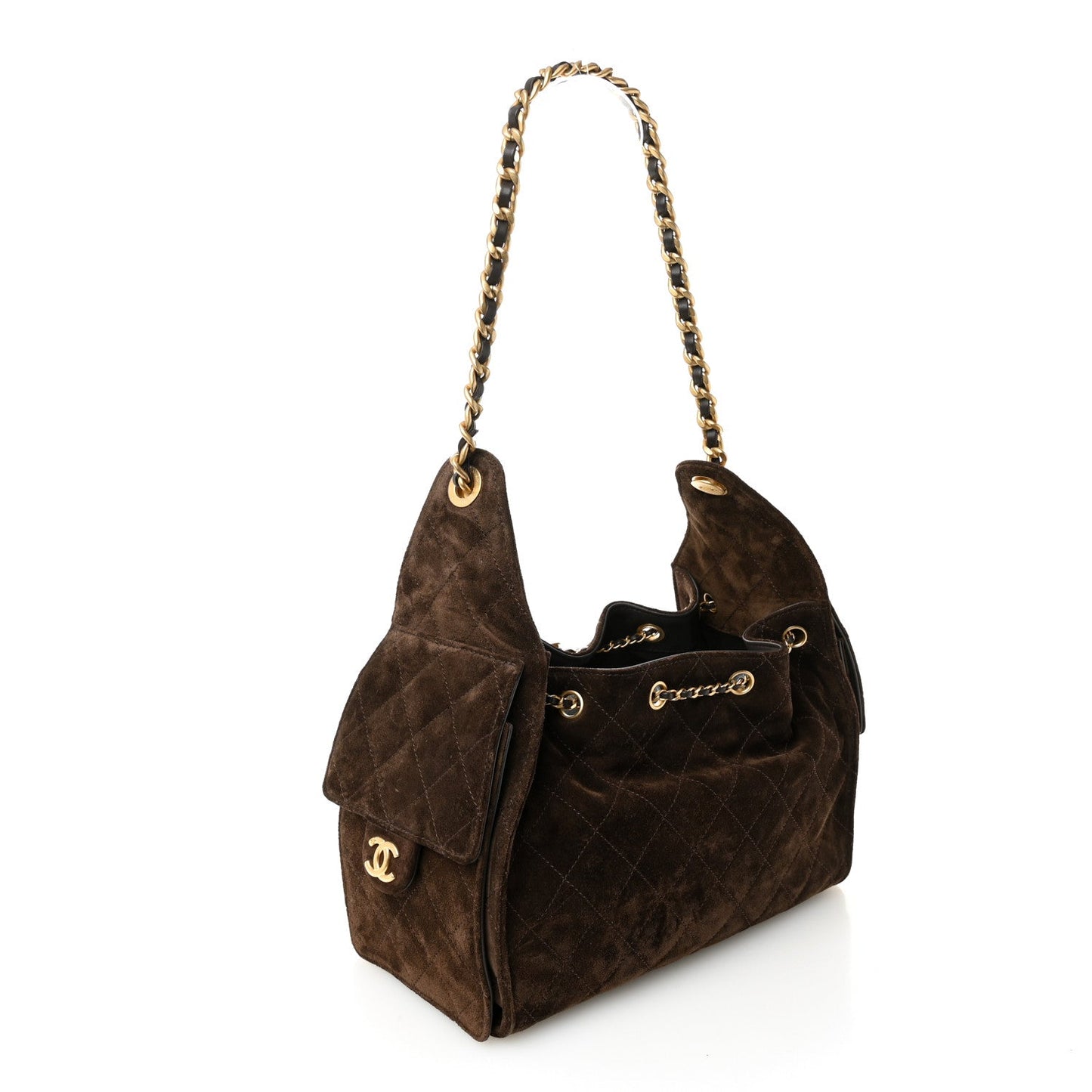 Chanel Suede Quilted Small Chanel 25 Handbag - Rovelle Bags