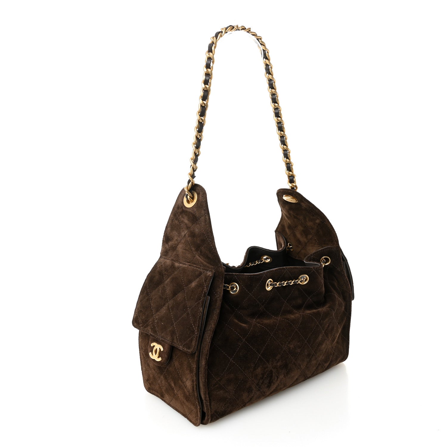 Chanel Suede Quilted Small Chanel 25 Handbag - Rovelle Bags