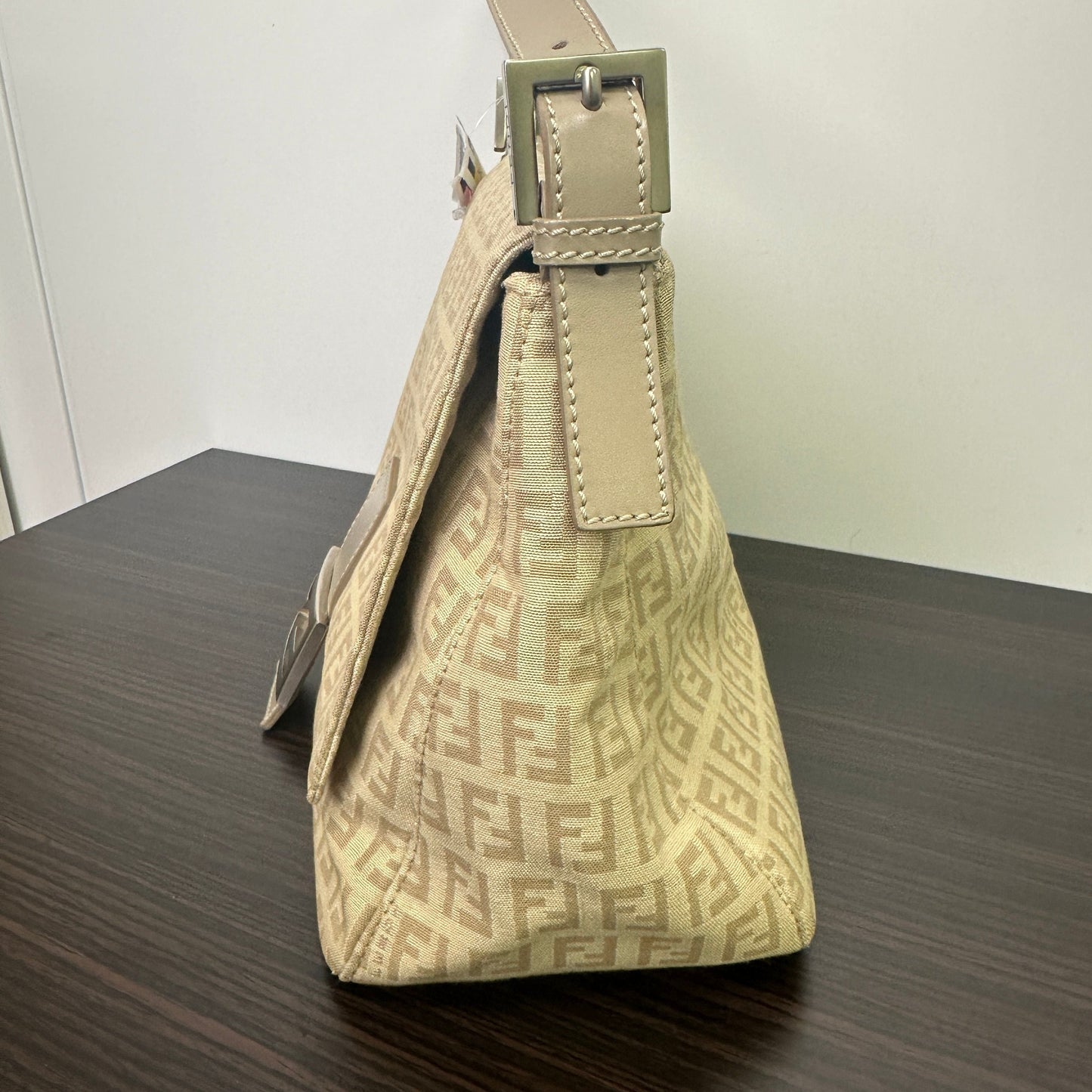 Fendi Beige Zucchino Canvas Mama Forever Shoulder Bag LB124925