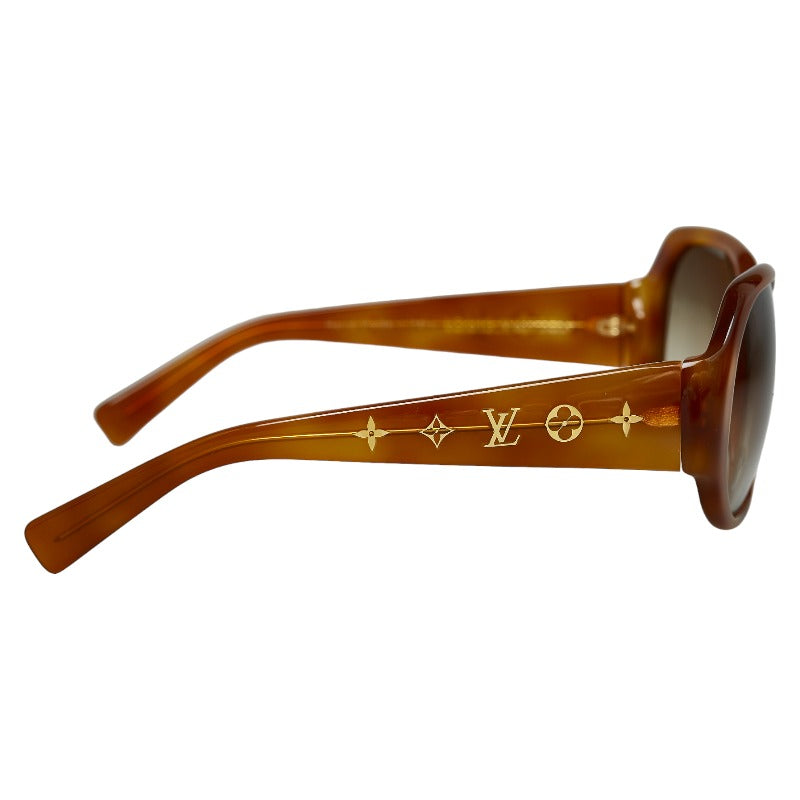 Louis Vuitton Monogram Obsession Curly Grading Lens Sun Glasses Z0028W Brown Gold Plastic Louis Vuitton