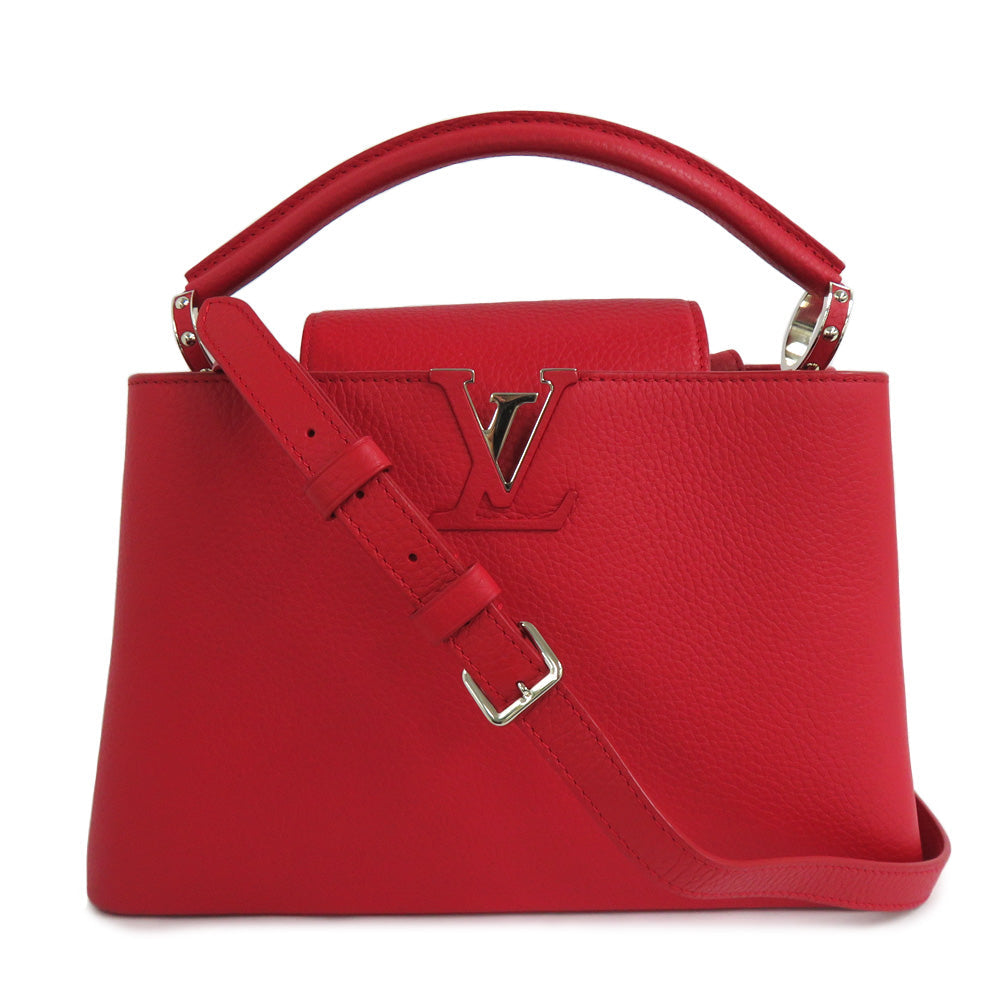 Louis Vuitton Capsine PM M42237 Ru Red Handbag 2WAY High-end Leather Silver