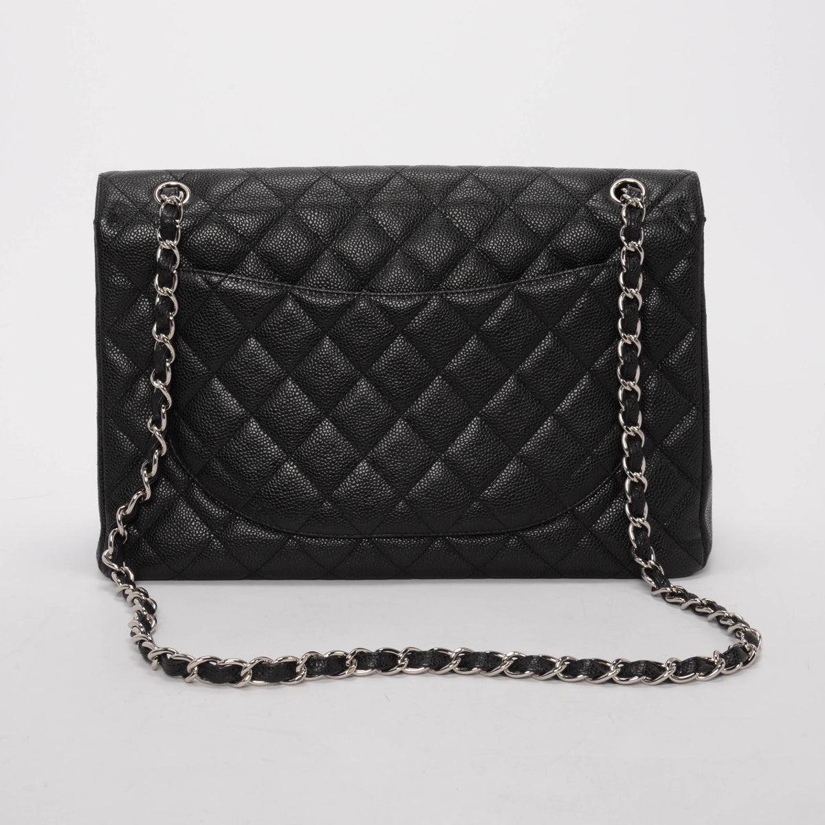Chanel Black Quilted Caviar Jumbo Single Flap Bag - Rovelle Bags