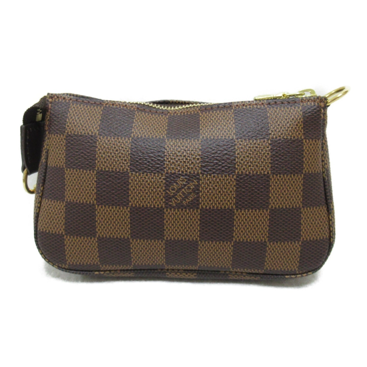 Louis Vuitton Mini Pochette Accessoires Damier Accessoires Pochette Bag PVC Linen Damiere Black N58009