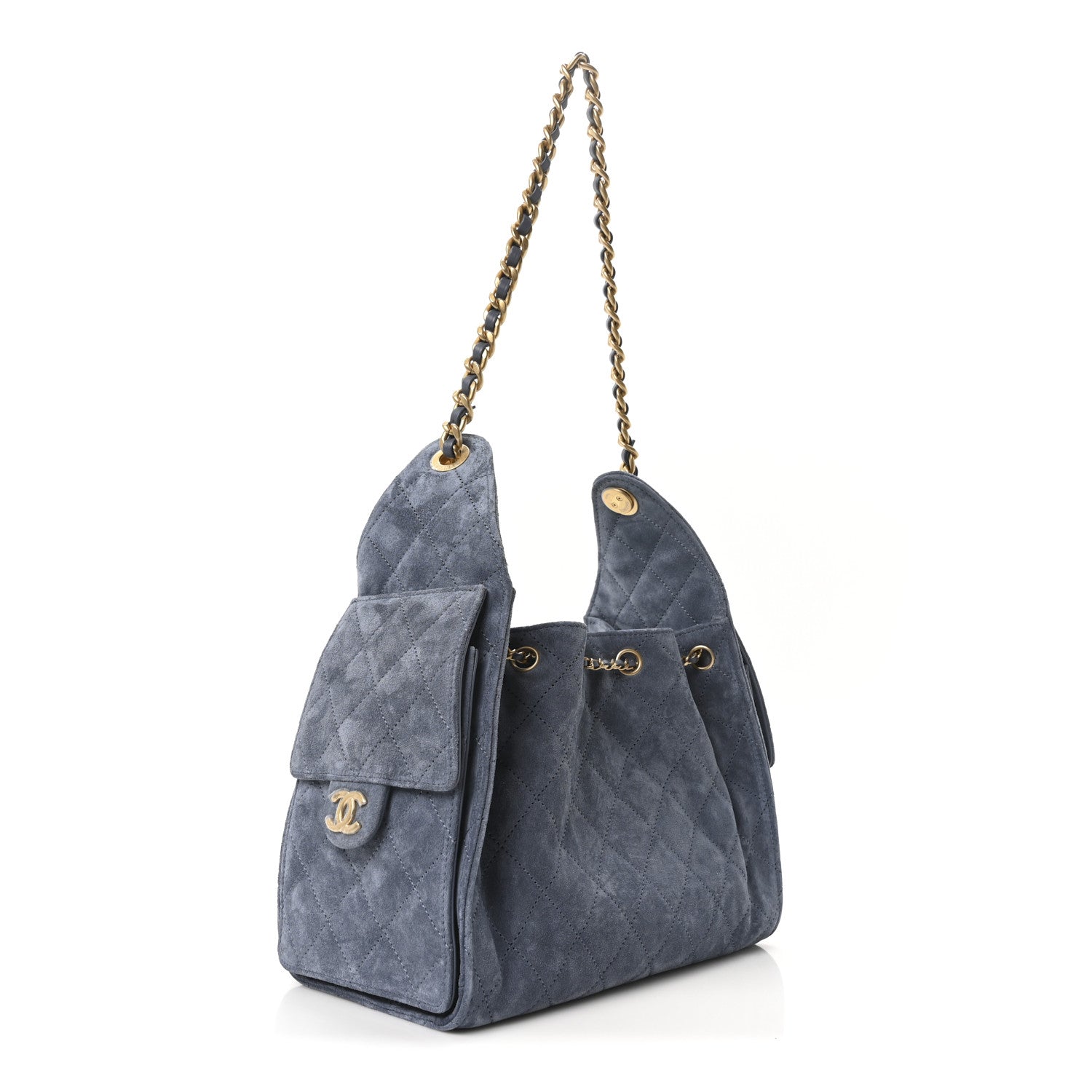 Chanel Suede Quilted Small Chanel 25 Handbag - Rovelle Bags