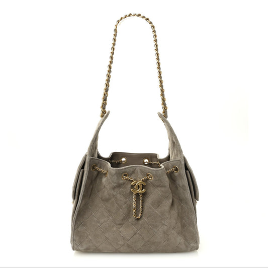Chanel Suede Quilted Small Chanel 25 Handbag - Rovelle Bags
