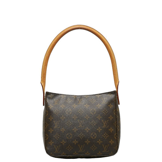 Louis Vuitton Monogram Looping MM Shoulder Bag M51146 Brown PVC Leather Lady Louis Vuitton