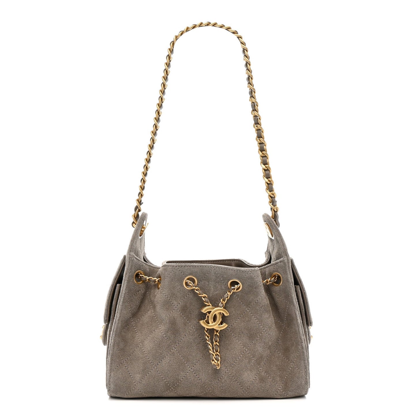 Chanel Suede Quilted Mini Chanel 25 Handbag - Rovelle Bags