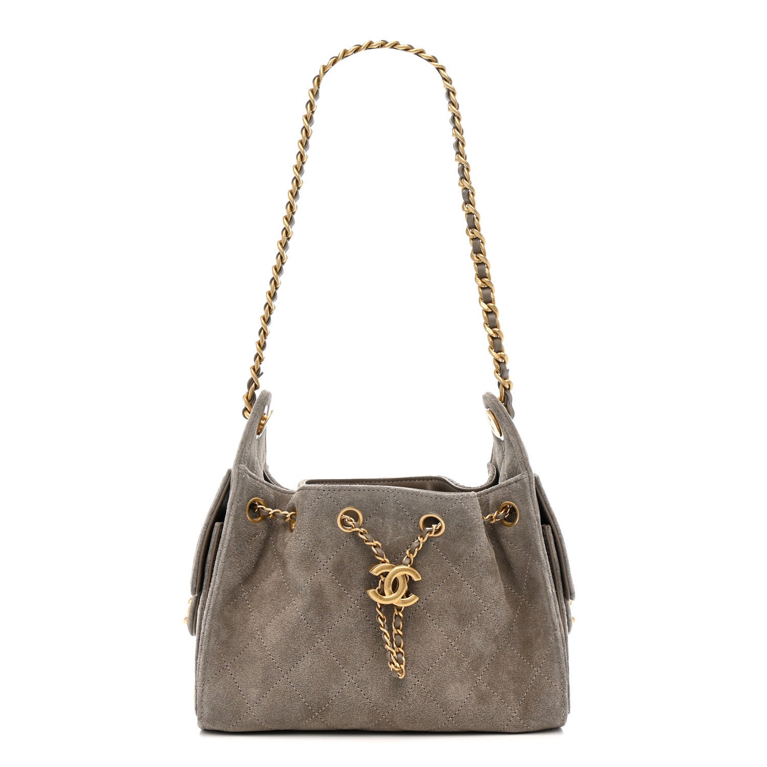 Chanel Suede Quilted Mini Chanel 25 Handbag - Rovelle Bags