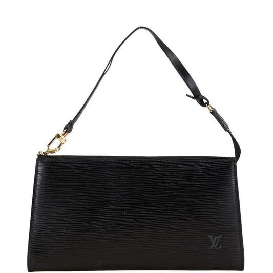 Louis Vuitton Noir Cuir Ombre Leather Handbag Pochette Pouch