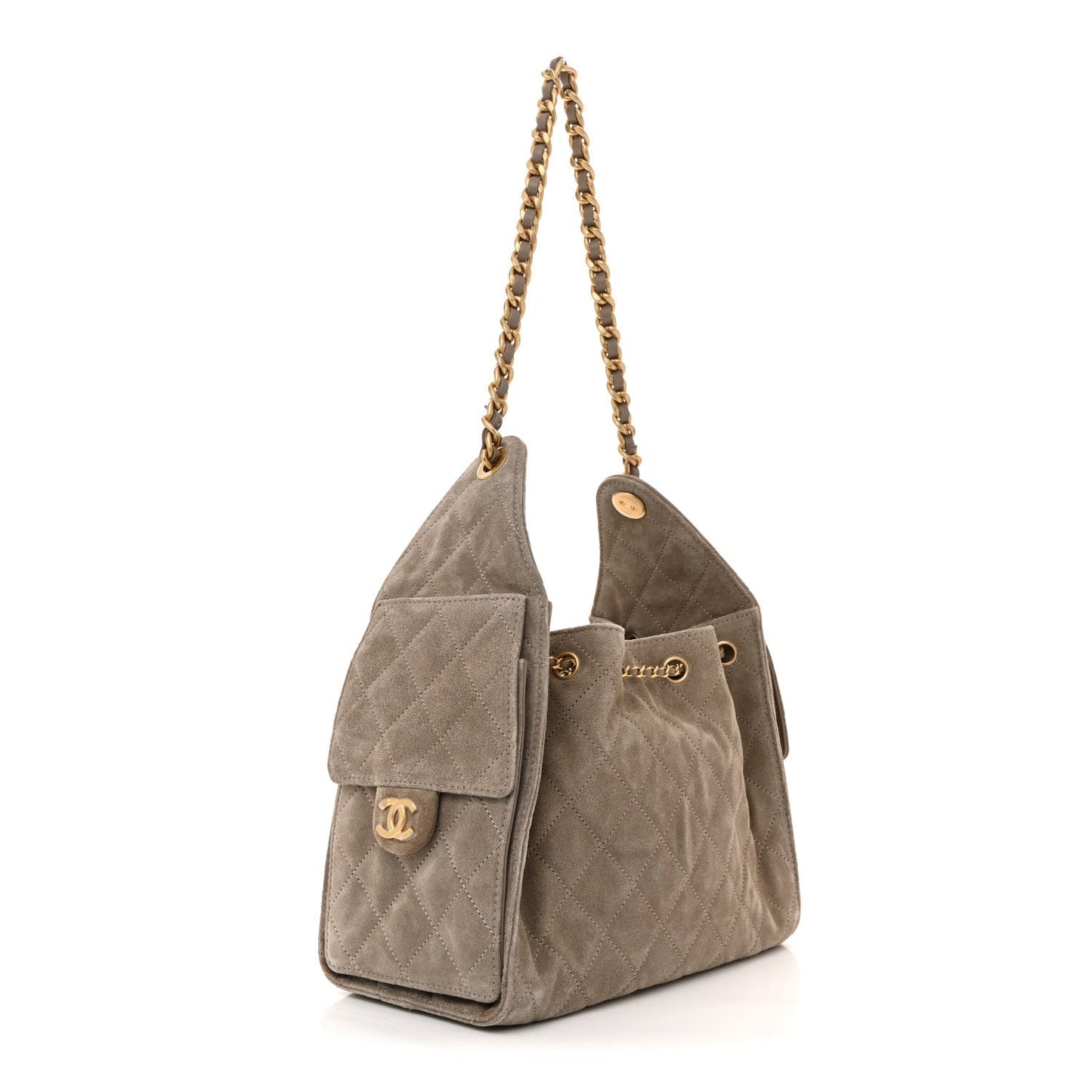 Chanel Suede Quilted Small Chanel 25 Handbag - Rovelle Bags