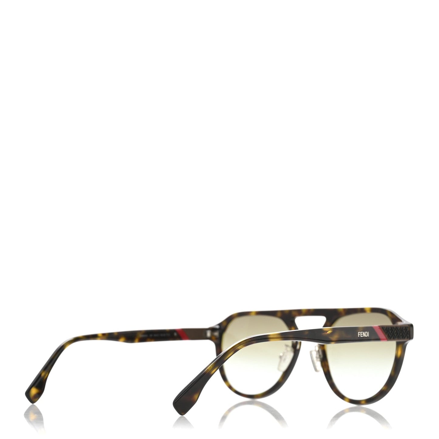 Fendi Acetate Aviator Diagonal Sunglasses FE40003U Havana