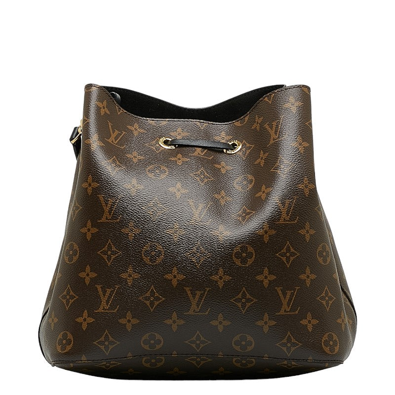 Louis Vuitton Monogram Neonoe Handbag M44020 Brown Noir Black PVC Leather Louis Vuitton