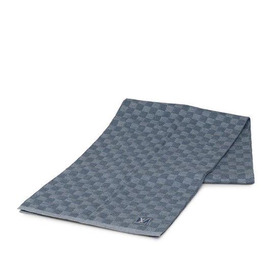 Louis Vuitton Louis Vuitton Damière M70929 Maffler Wool Blue Naivie Men's Eve
