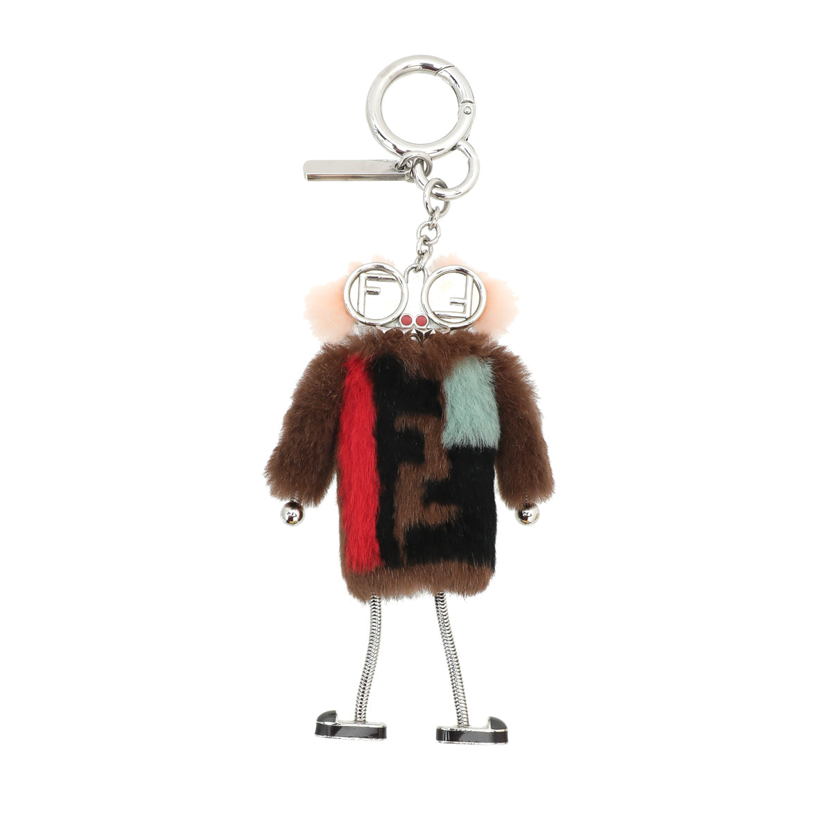 Fendi Brown Multicolor Teen Witch Mink Fox Fur Bag Charm
