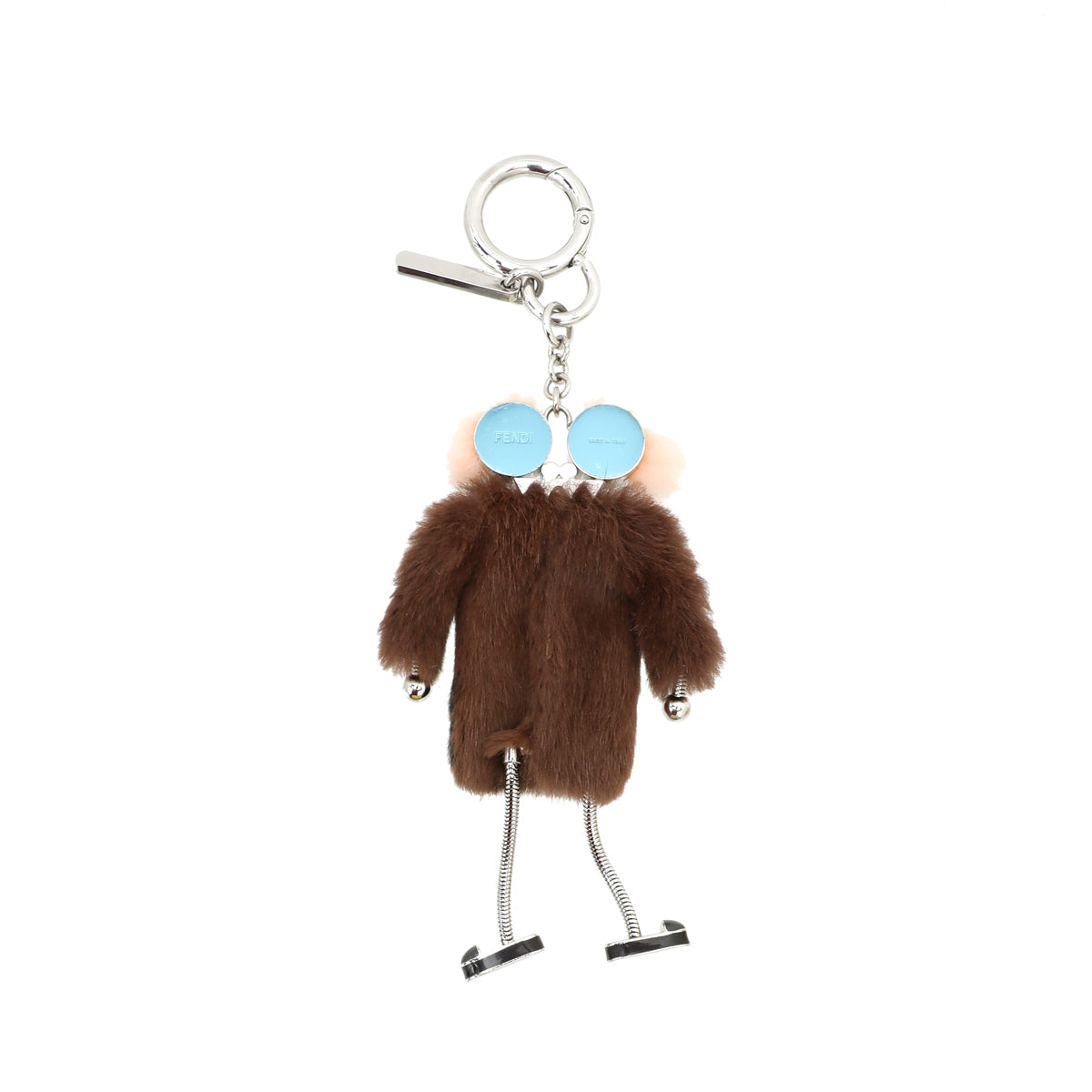 Fendi Brown Multicolor Teen Witch Mink Fox Fur Bag Charm