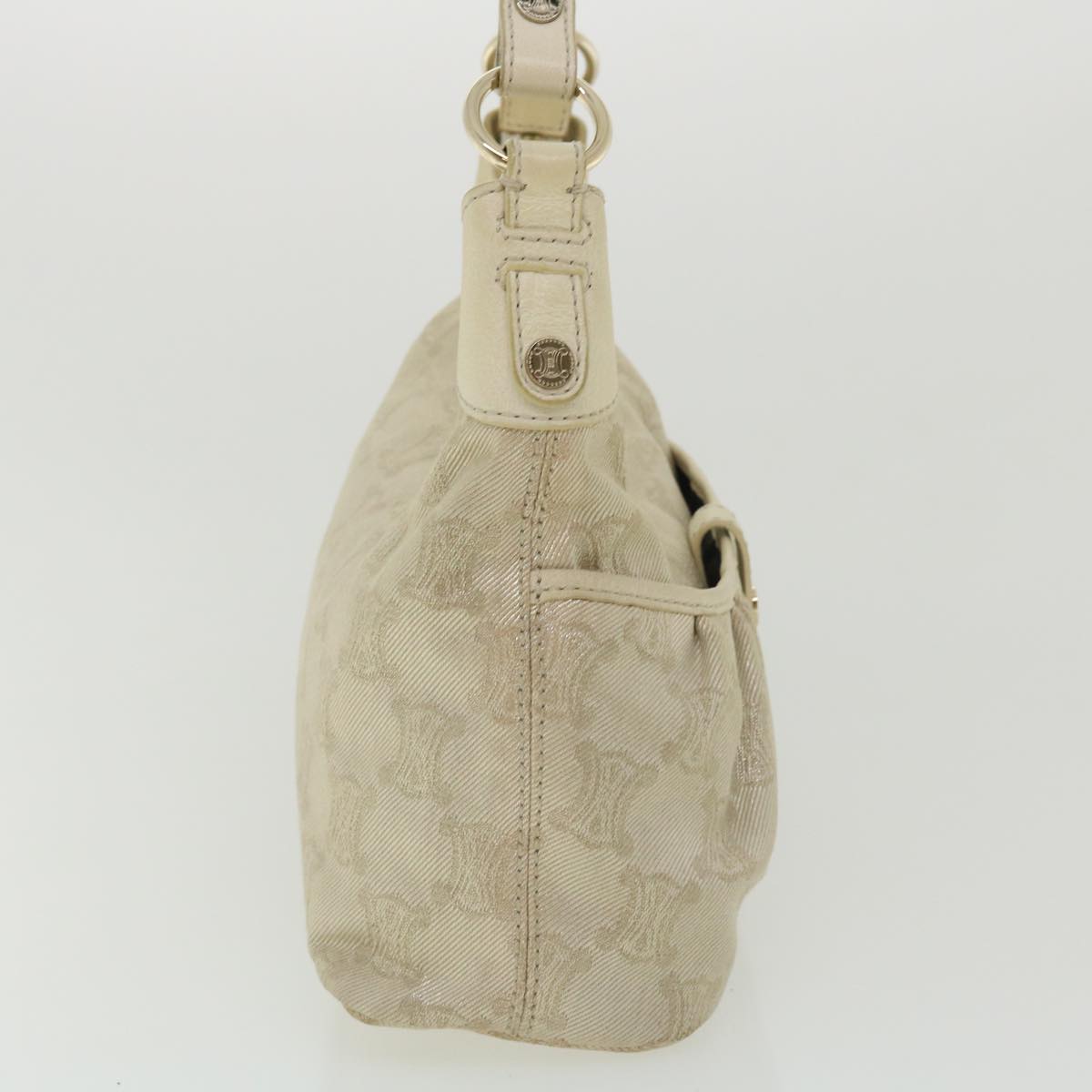 Luxury CELINE Macadam Canvas Shoulder Bag Beige fm1927