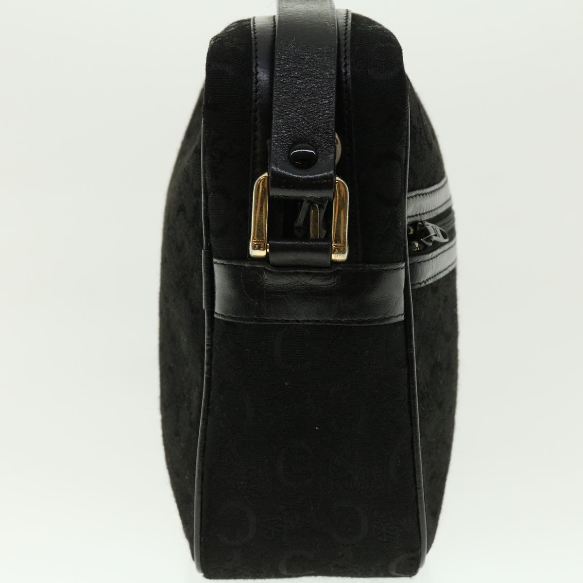 Luxury CELINE C Macadam Canvas Shoulder Bag Black fm2217
