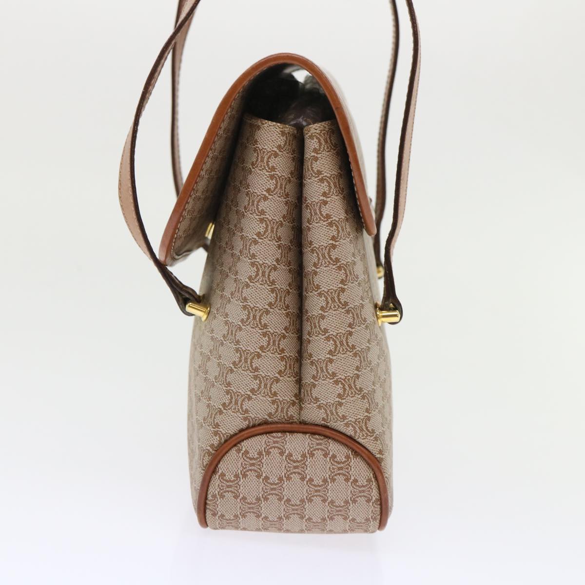 Luxury CELINE Macadam Canvas Shoulder Bag Beige fm2486