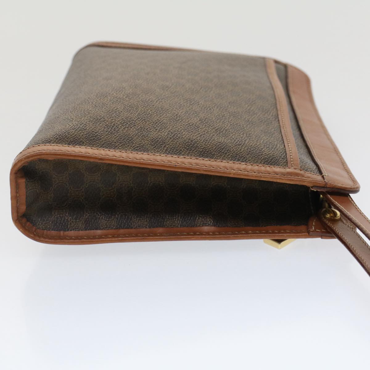 Luxury CELINE Macadam Canvas Clutch Bag PVC Leather Brown fm2642
