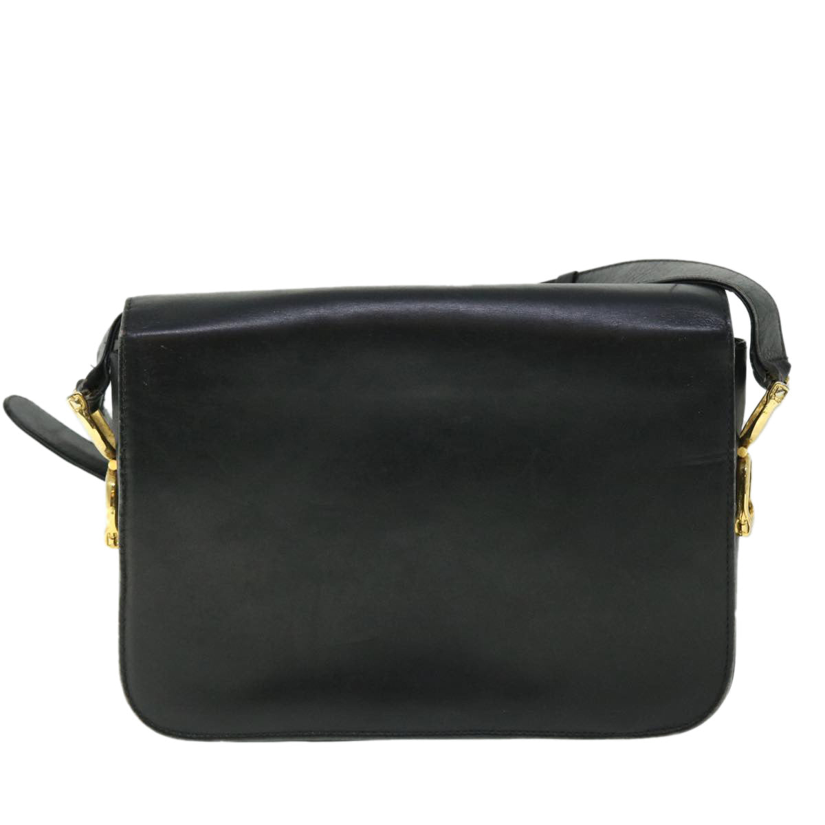 Luxury CELINE Horse Carriage Shoulder Bag Leather Black fm2707