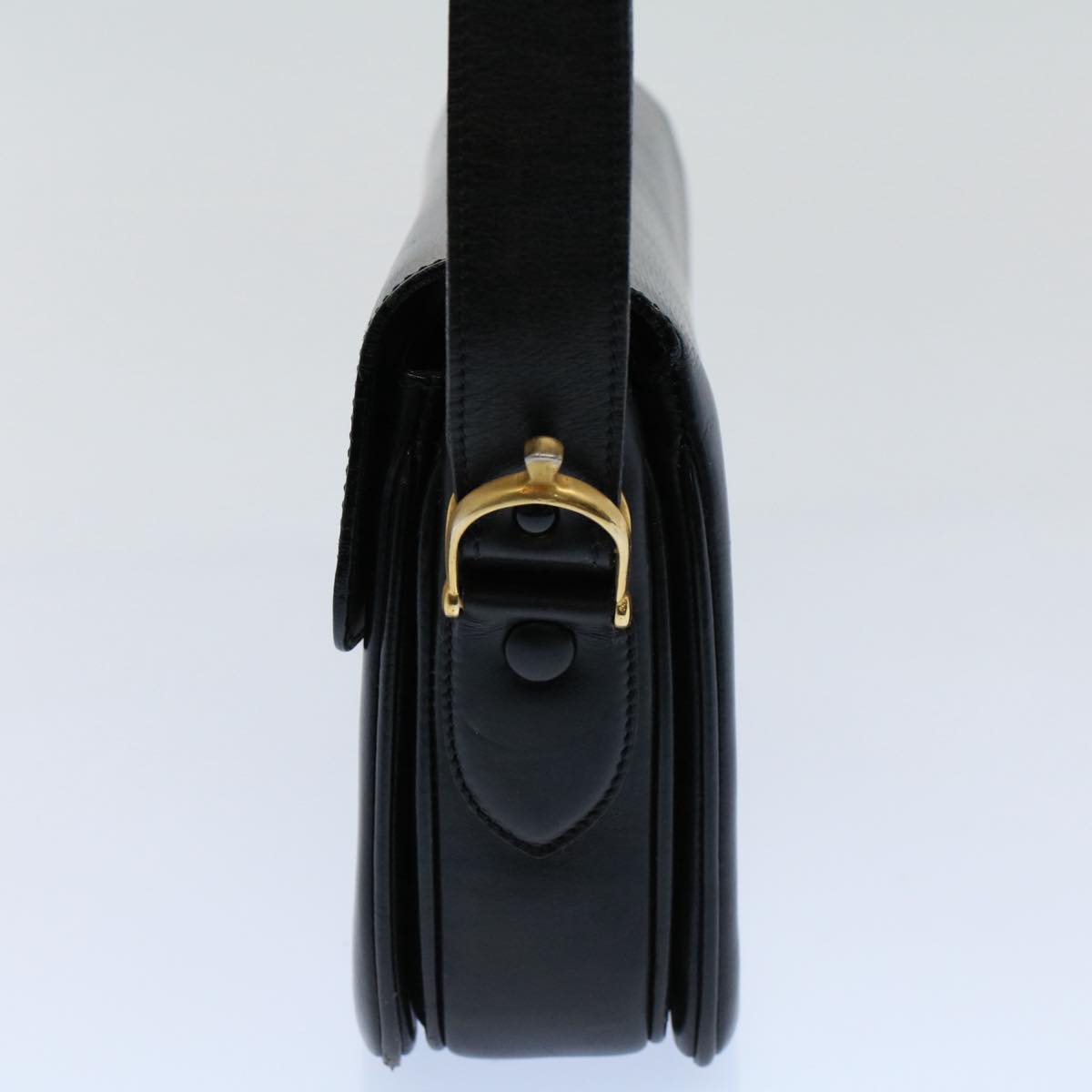 Luxury CELINE Horse Carriage Shoulder Bag Leather Black fm2800