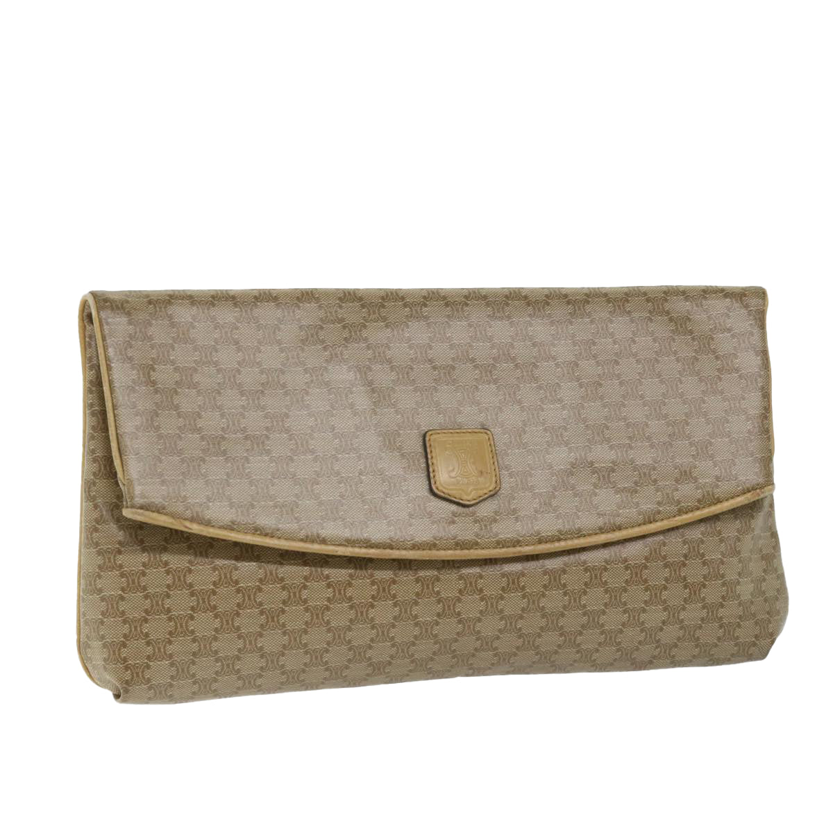 Luxury CELINE Macadam Canvas Clutch Bag Beige fm2889