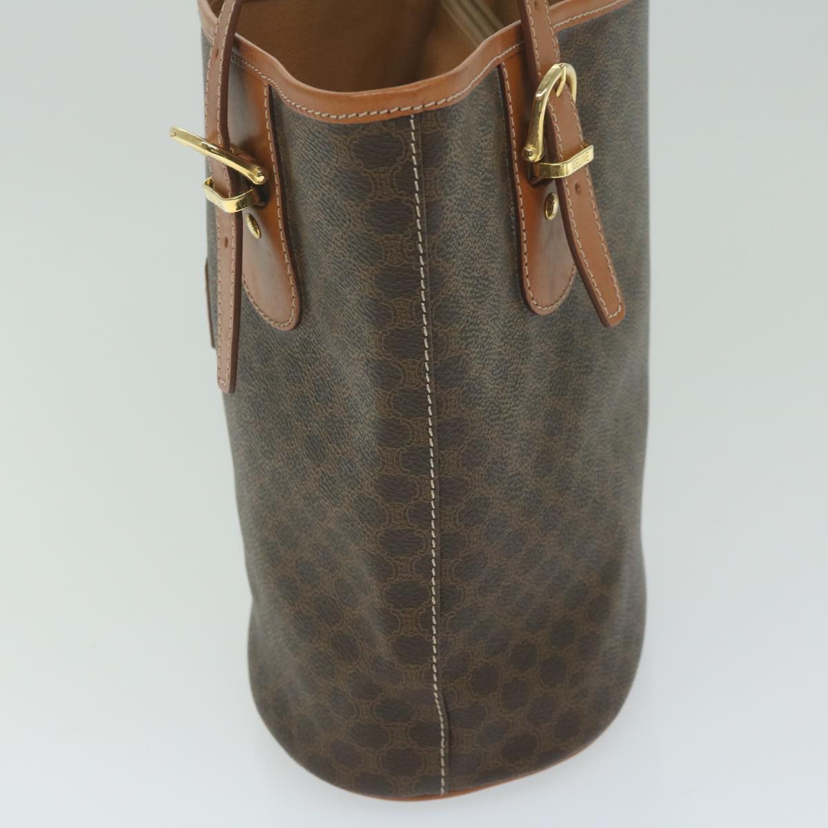 Luxury CELINE Macadam Canvas Tote Bag PVC Leather Brown fm3033