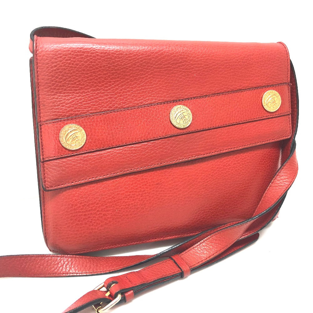 CELINE Shoulder Bag leather Red Crossbody bag Women Secondhand