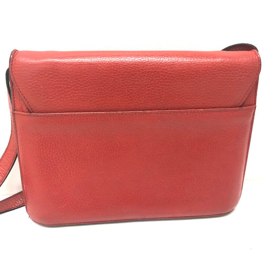 CELINE Shoulder Bag leather Red Crossbody bag Women Secondhand