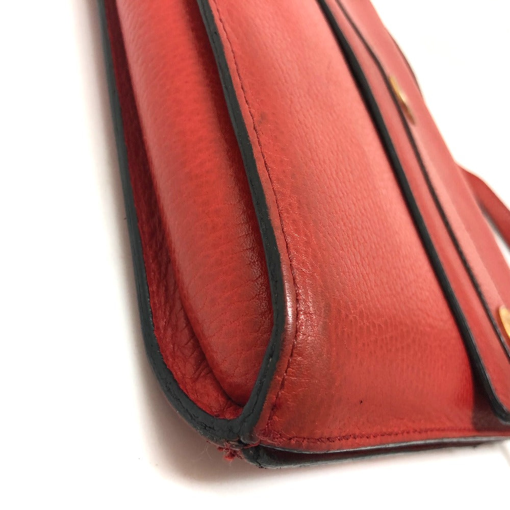 CELINE Shoulder Bag leather Red Crossbody bag Women Secondhand