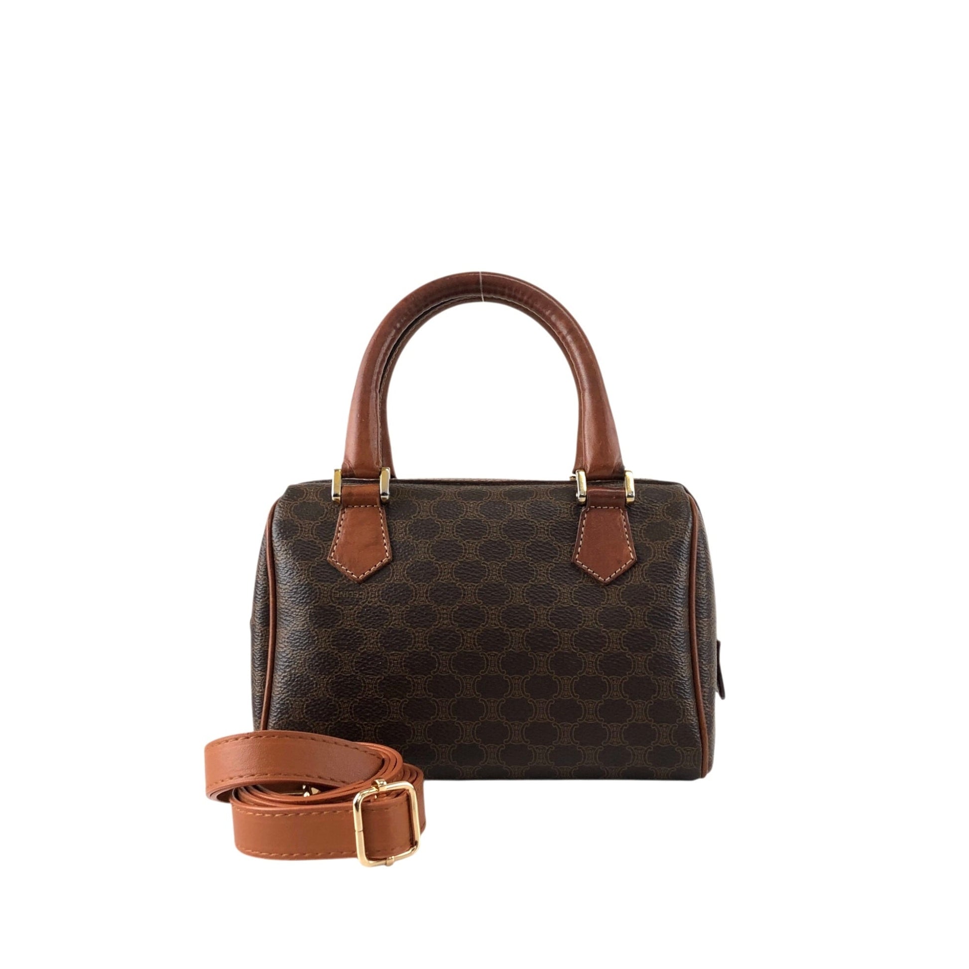 CELINE Macadam Two-way Small Boston bag Shoulder bag Brown 8fppkm