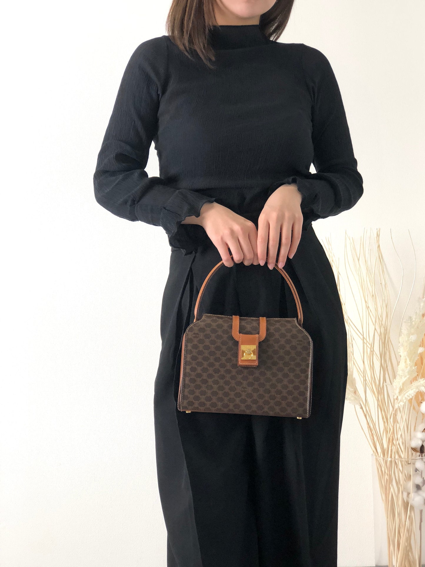 CELINE Macadam Gancini Handbag Brown 4zzjv7