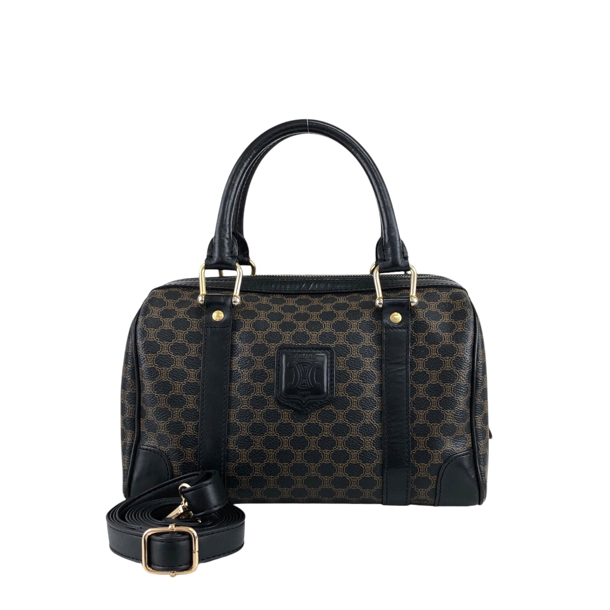 CELINE Two-way Shoulder bag Boston bag Brown 5uamii